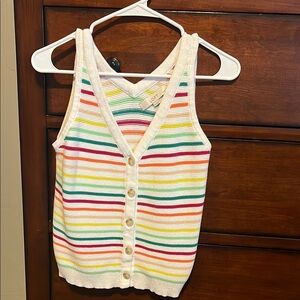 Colorful Striped Knit Tank Top
